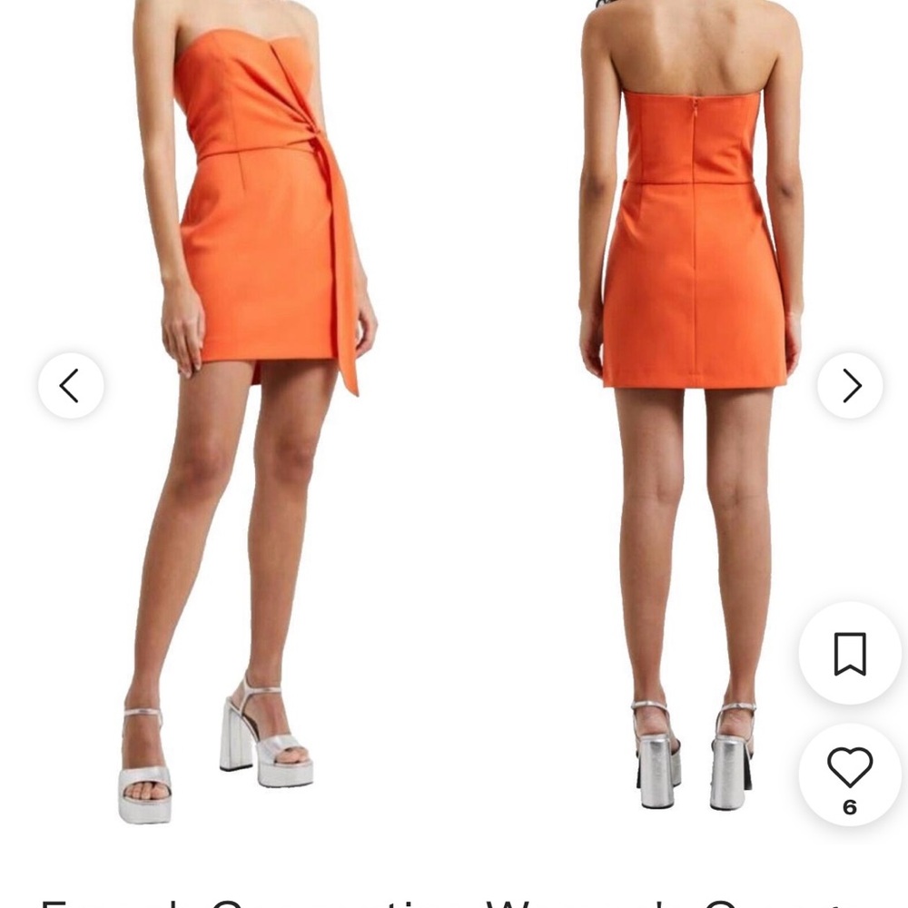 Orange Strapless Mini dress from French Collection tube top dress for vacation